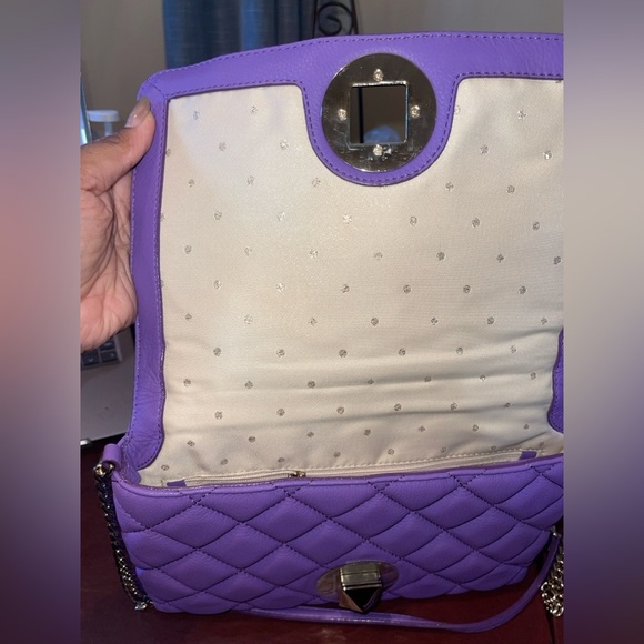 Kate Spade Purple Quilted Pale Gold Coast Meadow Shoulder Bag NWT full inclusion - Picture 8 of 15